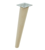 Bein, Holzbein Typ NEO 35 CM , Kegelbein für Möbel, Buche, Holz, gerades  Kegelbein, Montageplatte 35 cm